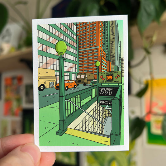 FELINE STATION - MINI PRINT